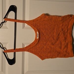 Madewell 	Open-Stitch Sweater Tank / MEDIUM / CLASSIC CORAL